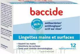 Baccide Lingette Désinfectante Mains & Surface 12 Pochettes à JACOU