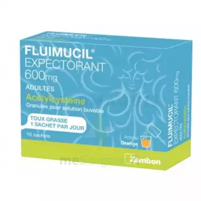 Fluimucil Expectorant Acetylcysteine 600 Mg Glé S Buv Adultes 10sach à JACOU